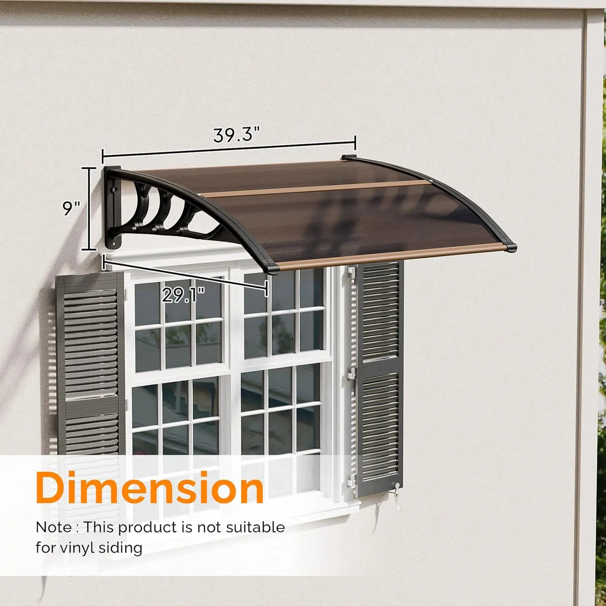 Exterior Door & Window Awning – Polycarbonate Canopy for Rain, Snow & Sun Protection