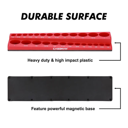 6-Piece Magnetic Socket Organizer Set – 1/2", 3/8" & 1/4" Drive, Holds 143 SAE & Metric Sockets
