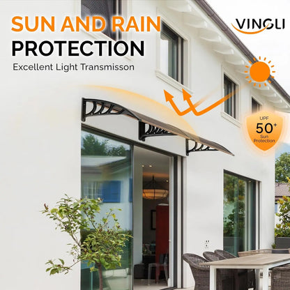 Exterior Door & Window Awning – Polycarbonate Canopy for Rain, Snow & Sun Protection