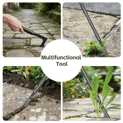 43.7" Crack Weeder – Adjustable Long Handle Weed Puller & Remover for Sidewalk, Paver, Wall Gaps, Lawn & Deck