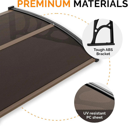 Exterior Door & Window Awning – Polycarbonate Canopy for Rain, Snow & Sun Protection