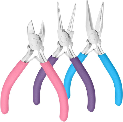 Ergonomic Jewelry Pliers - Non-Slip, Rust-Proof Steel for DIY Wire Wrapping & Beading